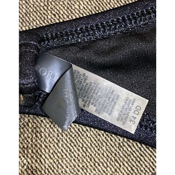 Victorias Secret Black Twist Bandeau Bikini Top 34DD Push Up Padded Solid Swim - Picture 8 of 8